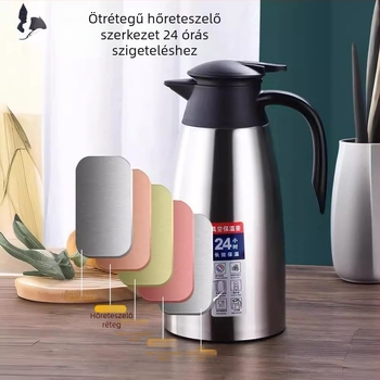 304 rozsdamentes acélból készült hőszigetelt vízforraló vákuum belsővel, nagy kapacitású, otthoni és kollégiumi használatra