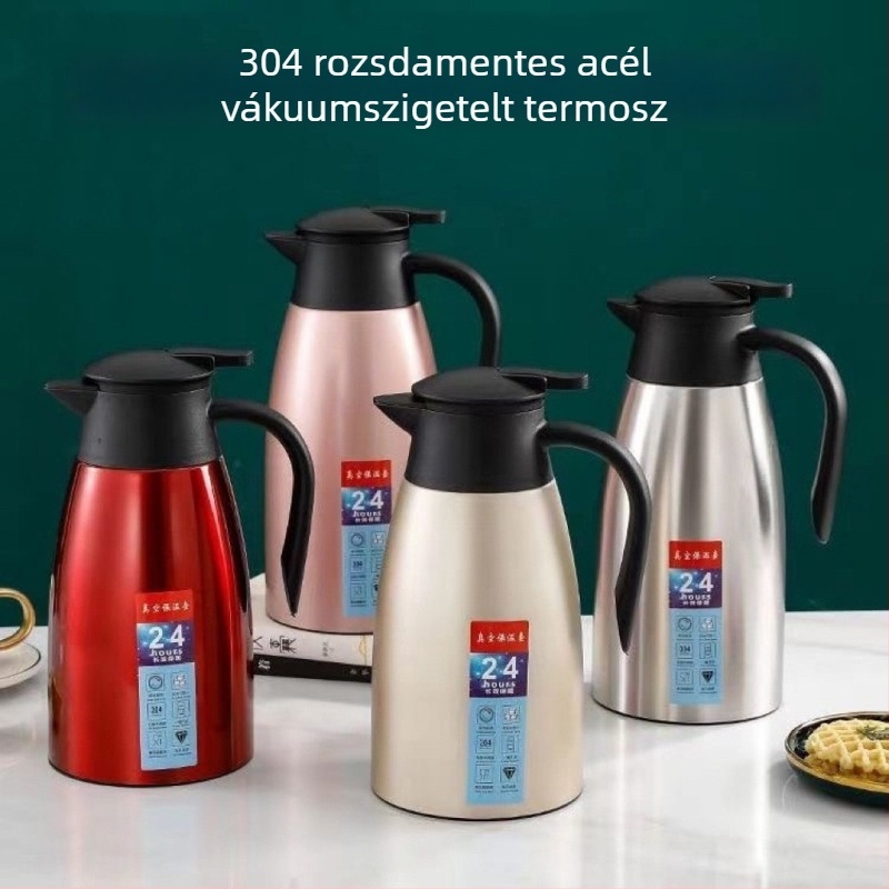 304 rozsdamentes acélból készült hőszigetelt vízforraló vákuum belsővel, nagy kapacitású, otthoni és kollégiumi használatra