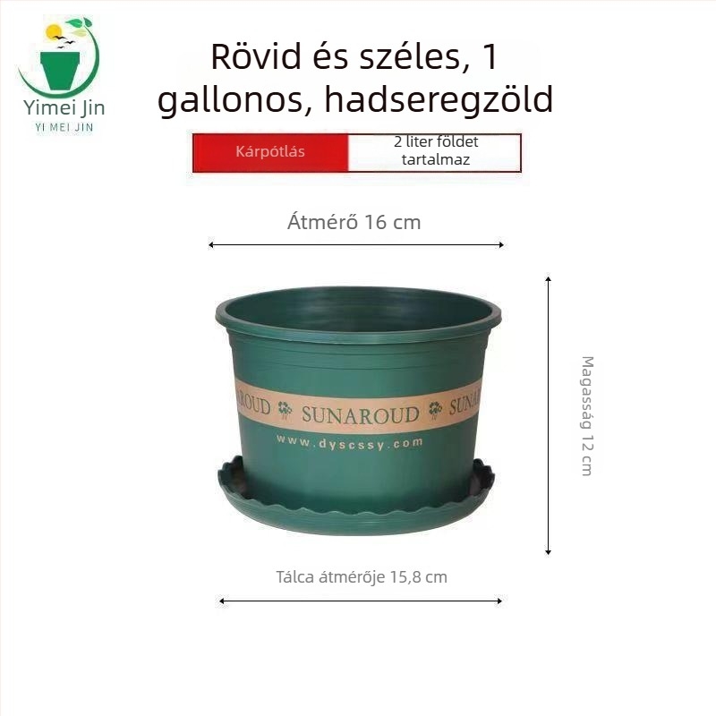 Műanyag virágtartó galon méretben, erkélyre és nappalira, zöld növények és rózsák számára, extra-nagy, vastag falú