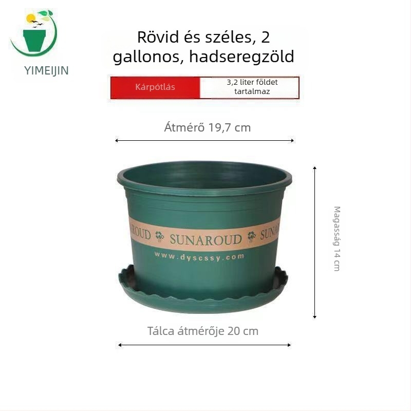 Műanyag virágtartó galon méretben, erkélyre és nappalira, zöld növények és rózsák számára, extra-nagy, vastag falú