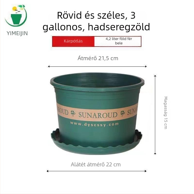 Műanyag virágtartó galon méretben, erkélyre és nappalira, zöld növények és rózsák számára, extra-nagy, vastag falú