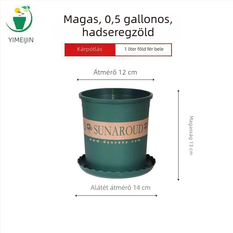Műanyag virágtartó galon méretben, erkélyre és nappalira, zöld növények és rózsák számára, extra-nagy, vastag falú