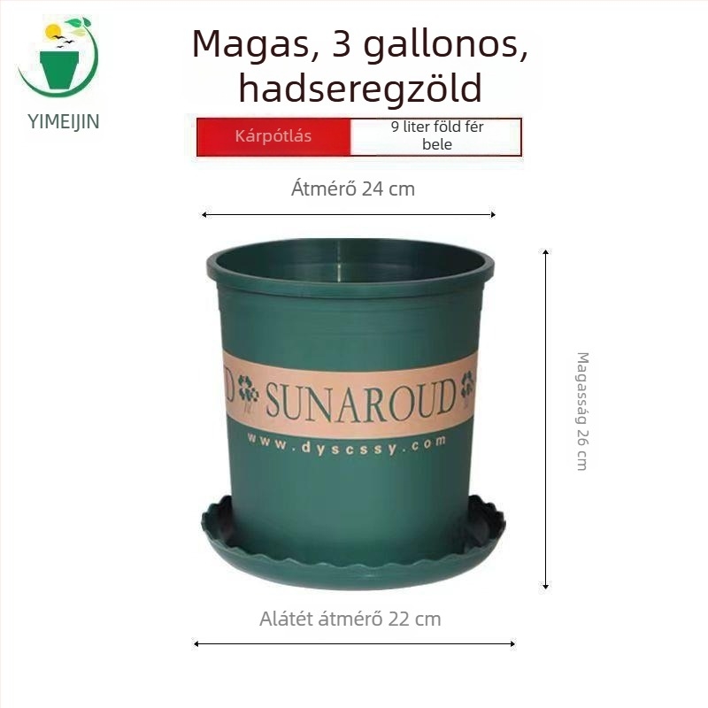 Műanyag virágtartó galon méretben, erkélyre és nappalira, zöld növények és rózsák számára, extra-nagy, vastag falú