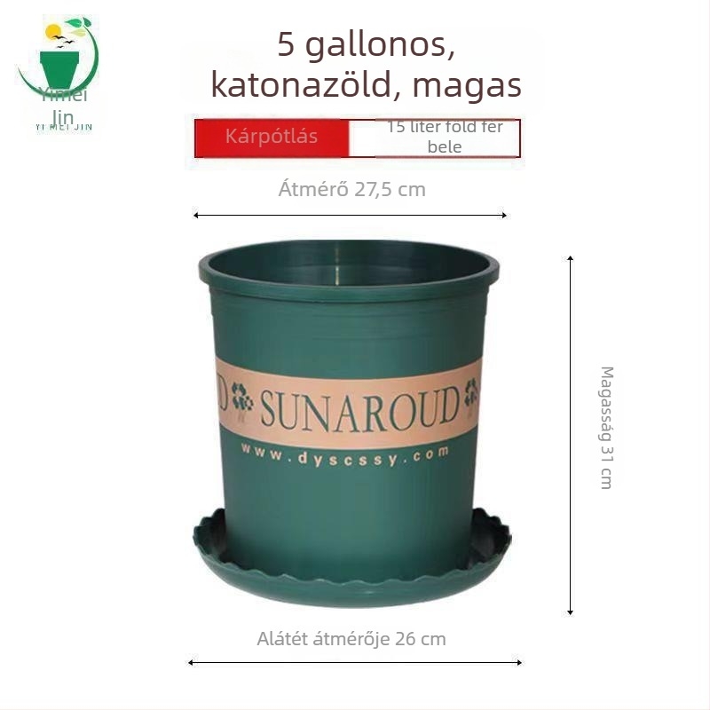 Műanyag virágtartó galon méretben, erkélyre és nappalira, zöld növények és rózsák számára, extra-nagy, vastag falú