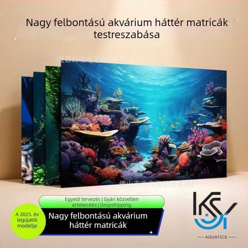 HD 5D akvárium háttérmatrica – öntapadós, nyom nélkül, nagy felbontású háttér