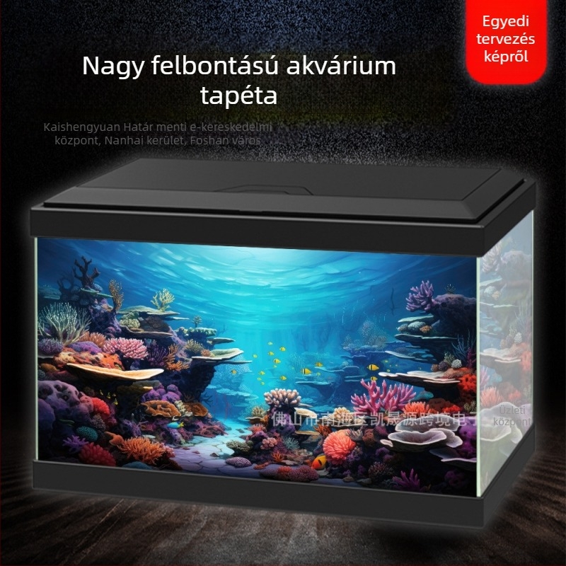 HD 5D akvárium háttérmatrica – öntapadós, nyom nélkül, nagy felbontású háttér
