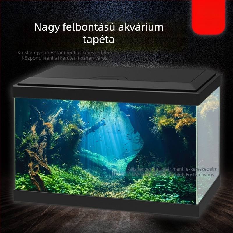HD 5D akvárium háttérmatrica – öntapadós, nyom nélkül, nagy felbontású háttér