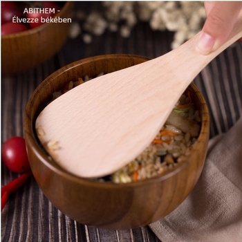 Japán stílusú fából készült tál háztartási használatra, lak nélkül, felnőttek és gyerekek számára egyaránt alkalmas, tömörfa tál tészta számára, nagy méret, hőálló és törésbiztos