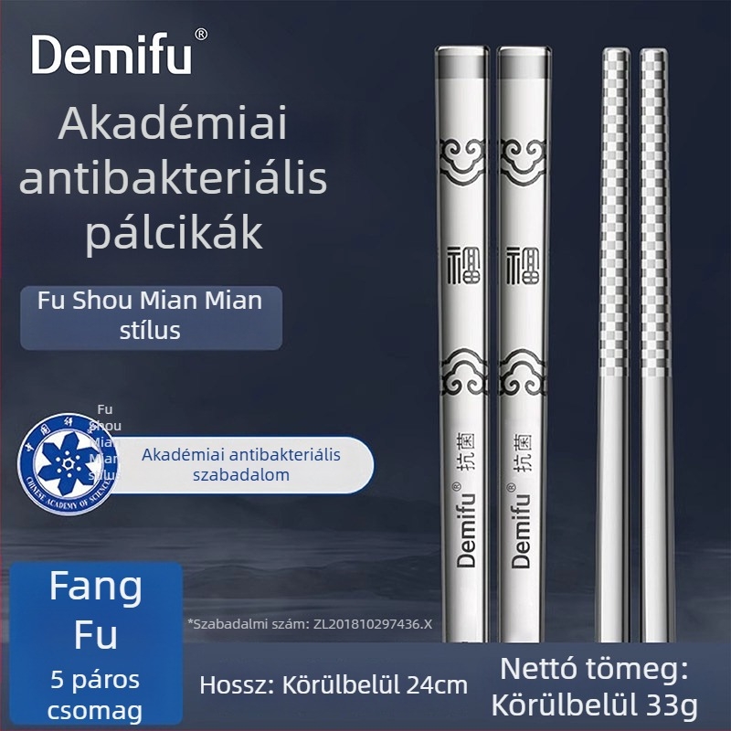 316L rozsdamentes acél evőpálcikák otthoni használatra, magas minőség, antibakteriális, penészálló, családi használatra, luxus érzet, prémium megjelenés, csúszásmentes