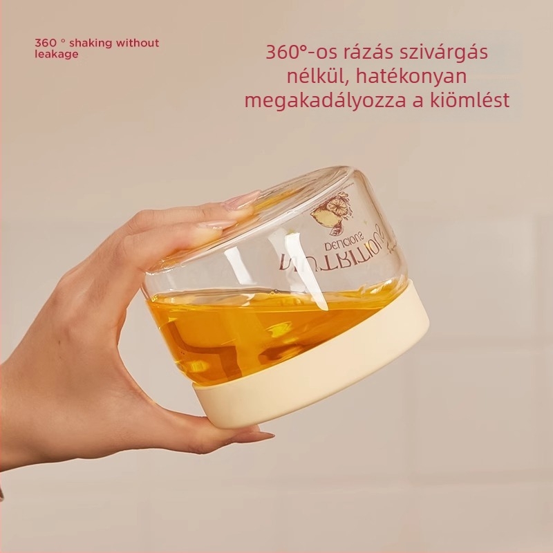 Üvegből készült ebédtál fedővel, mikrohullámú sütőben használható, élelmiszerbiztonsági minőségű, leveses rekesz