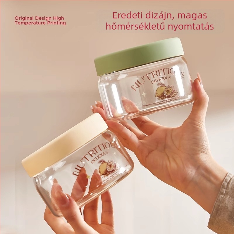 Üvegből készült ebédtál fedővel, mikrohullámú sütőben használható, élelmiszerbiztonsági minőségű, leveses rekesz