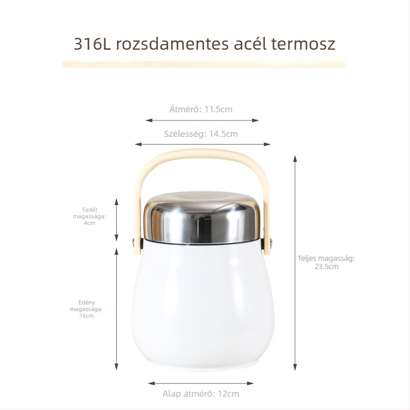 Haowen 304 rozsdamentes acél hőszigetelt ebédes doboz, többszintes, hordozható irodai ebédes doboz