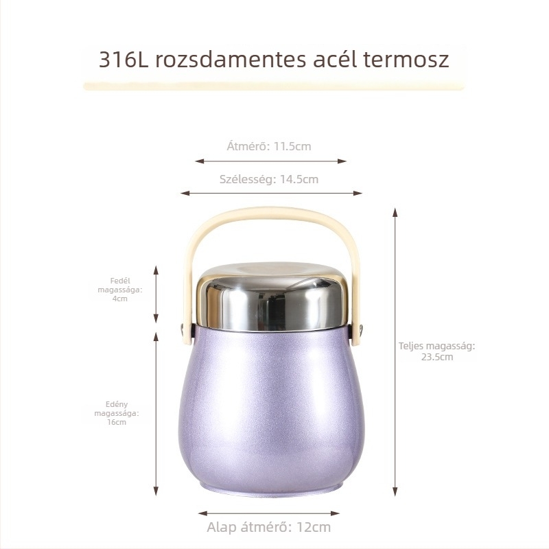Haowen 304 rozsdamentes acél hőszigetelt ebédes doboz, többszintes, hordozható irodai ebédes doboz