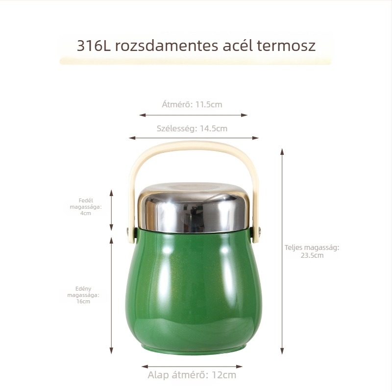 Haowen 304 rozsdamentes acél hőszigetelt ebédes doboz, többszintes, hordozható irodai ebédes doboz