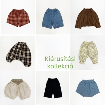 Koreai stílusú nyári pamut rövidnadrág gyerekeknek, középméretű hosszúságú, 1–6 évesek, uniszex