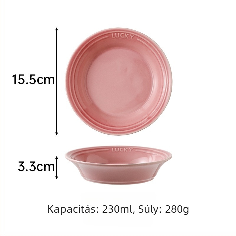 Emailezett kerámia étkészlet gradient színnel, rizses tálak és tányérok, moka rózsaszín, modern otthoni étkészlet