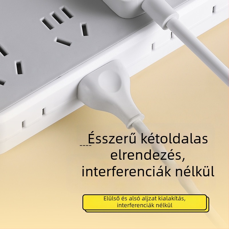 Többfunkciós hosszabbító több aljzattal és USB-portokkal, digitális kijelzővel ellátott óra, intelligens dugalj és éjjeli fény