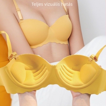 Drót nélküli melltartó kis mellekhez, varrás nélküli, félkosaras, emelő és anti-süllyedés támogatás