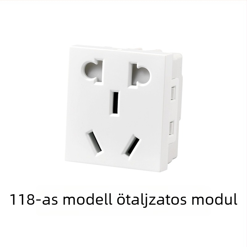 118-as típusú moduláris falba süllyeszthető kapcsolópanel 1–4 pozícióval és dugaszoló aljzatokkal háztartási használatra