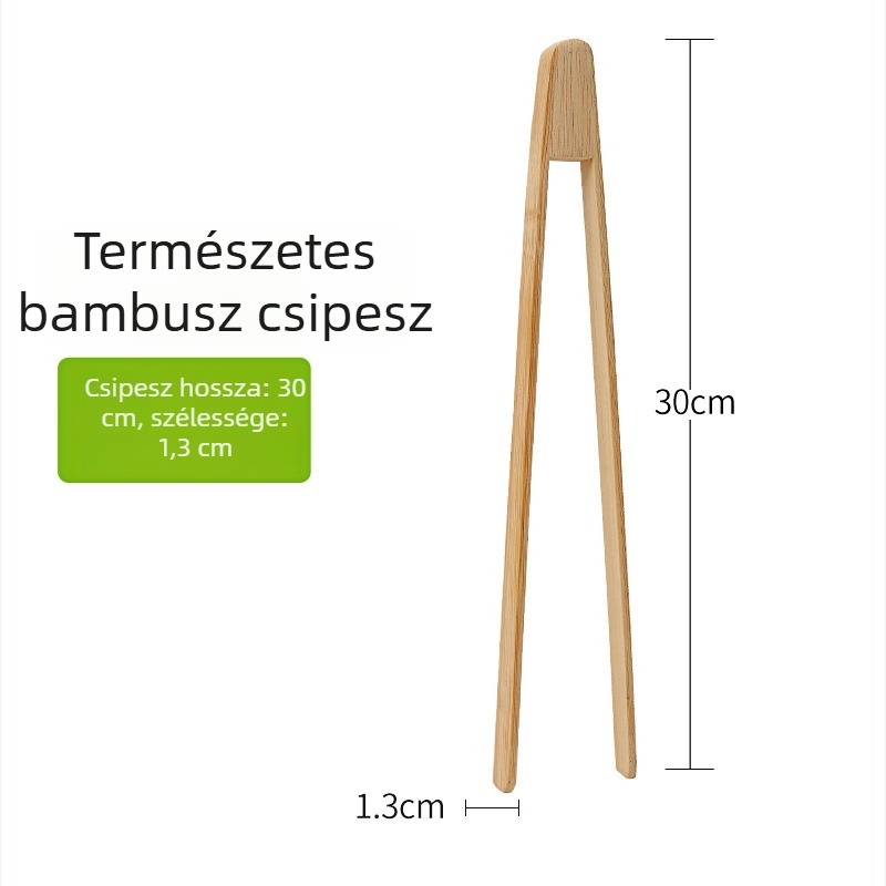 Bambusz konyhai eszközök 8 darabos készlet: tapadásmentes spatulák, leveskanál, serpenyőforgató spatula és hosszú nyél