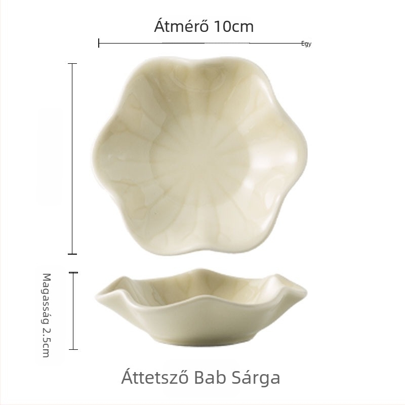 Japán stílusú porcelán mártogató tál, lotuslevél-forma, aláglazúros színnel