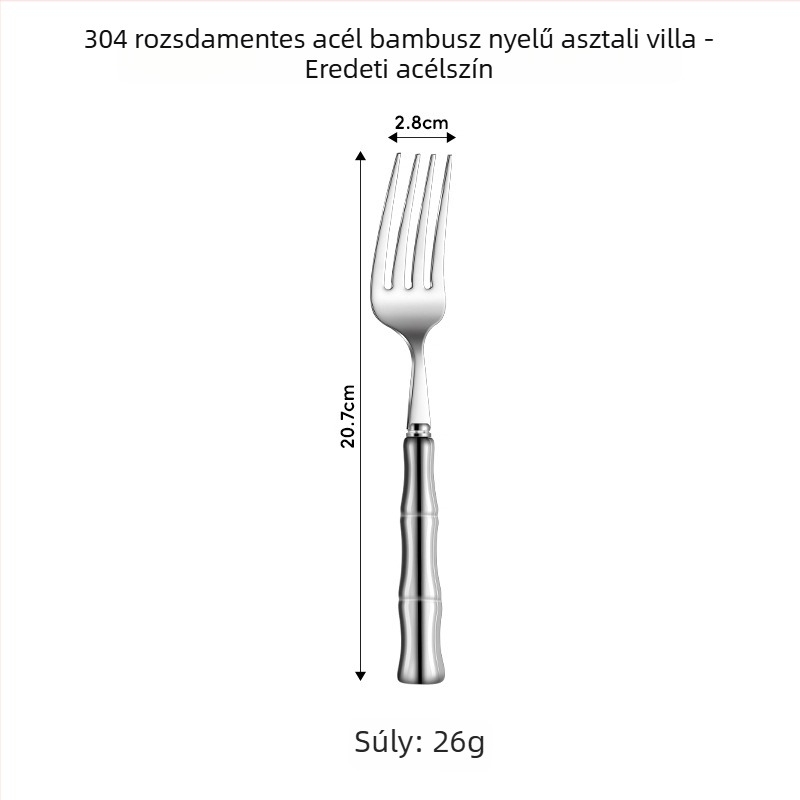 304 rozsdamentes acélból készült nyugati stílusú evőeszköz készlet kerámiás fogantyúval – kés, villa és kanál (5 darab: étkész kés, étkezési villa, kerek kanál, teáskanál, hegyes kanál)