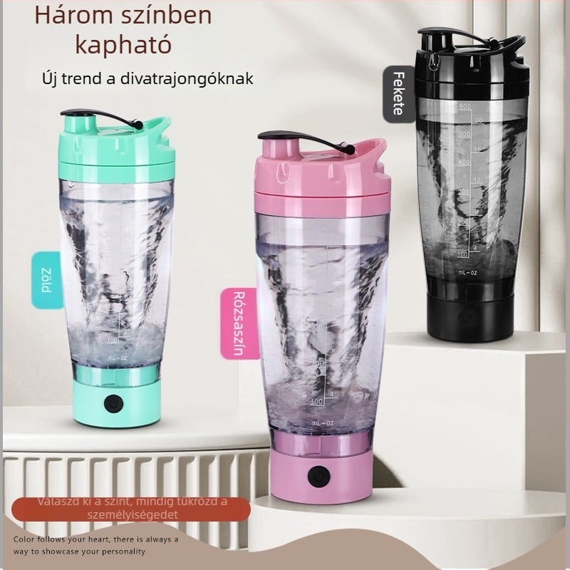 Hordozható elektromos shaker – teljesen automata keverés, újratölthető, milkshake és fehérje por számára