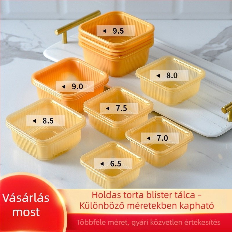Vastagított PP Mooncake tálca 80g/125g - Mooncake csomagoló tálca, 100 db