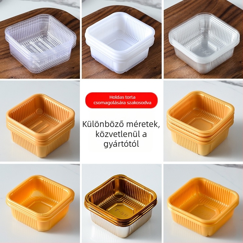 Vastagított PP Mooncake tálca 80g/125g - Mooncake csomagoló tálca, 100 db