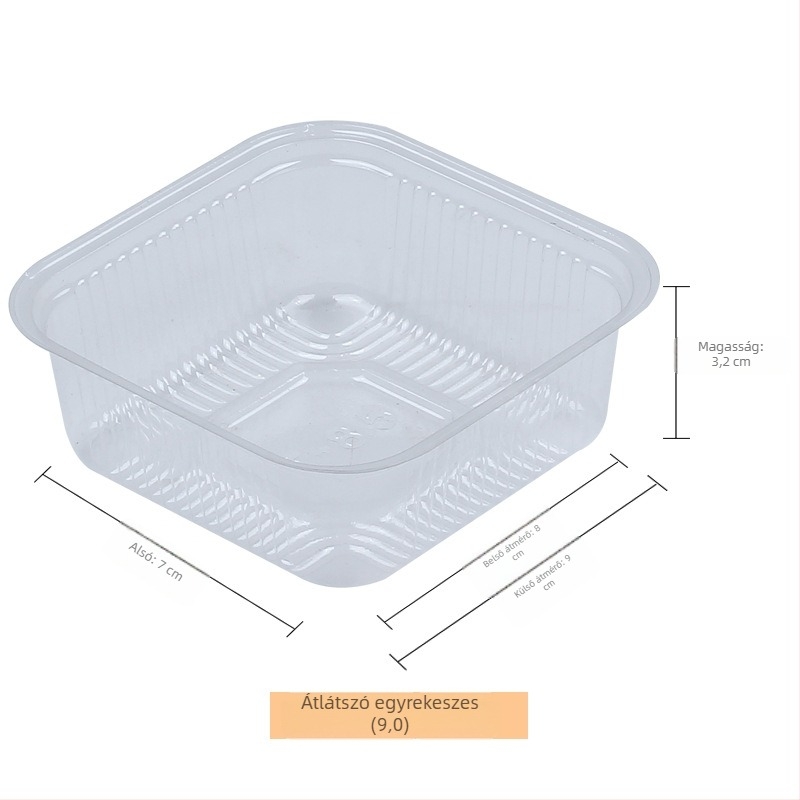 Vastagított PP Mooncake tálca 80g/125g - Mooncake csomagoló tálca, 100 db