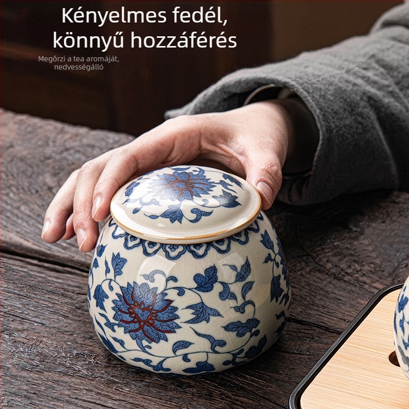 Huang Ru Kiln kerámia gaiwan, mintás összetekerült lótusz — mestercsésze és gaiwan, új kínai kerámia teás kiegészítők