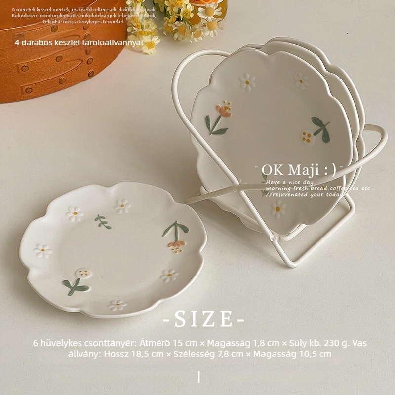 Little Daisy kerámiatányér, virág alakú, 12 cm, háztartási használatra, egyszerű stílus