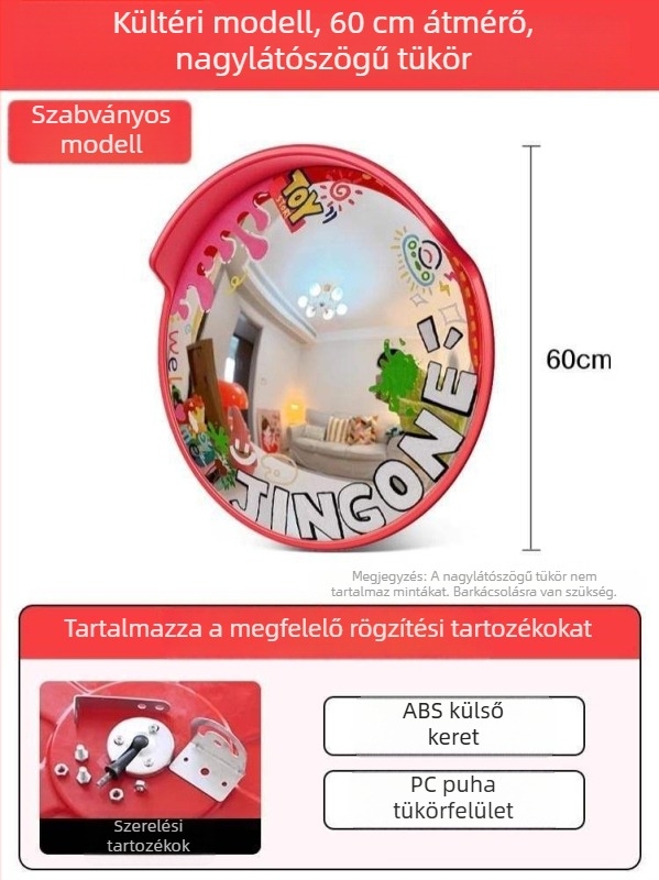DIY Graffiti-vel festett széles látószögű tükör fényképezéshez, dekoratív konvex tükör