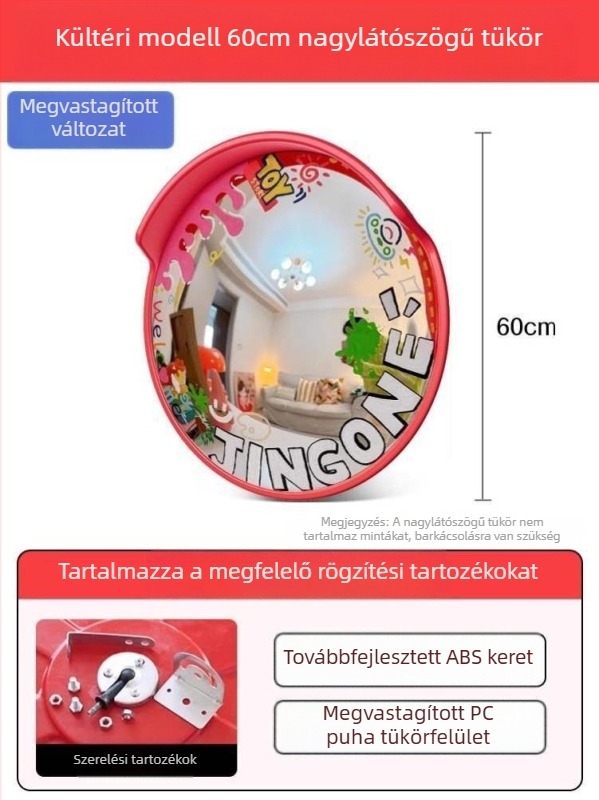 DIY Graffiti-vel festett széles látószögű tükör fényképezéshez, dekoratív konvex tükör