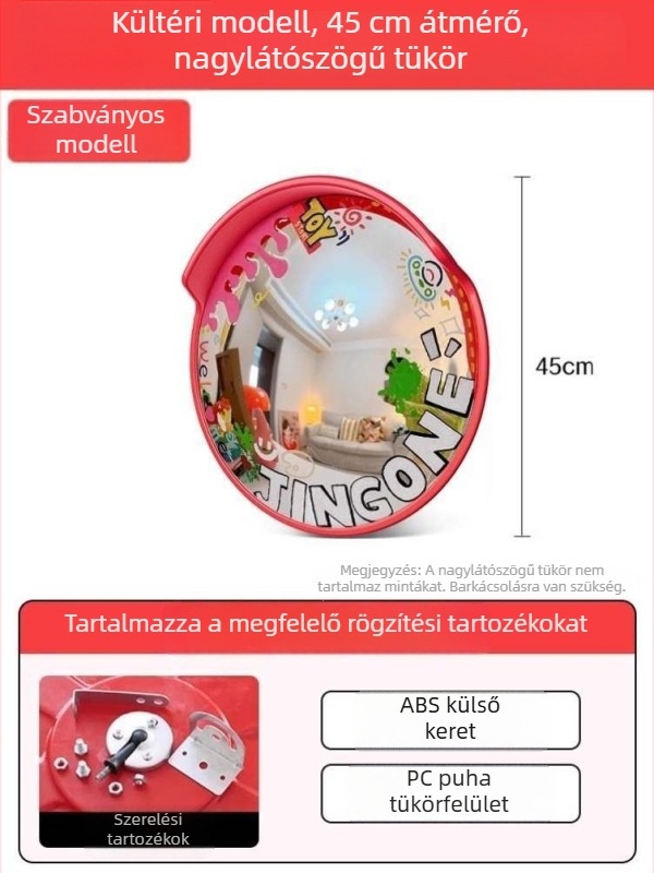 DIY Graffiti-vel festett széles látószögű tükör fényképezéshez, dekoratív konvex tükör