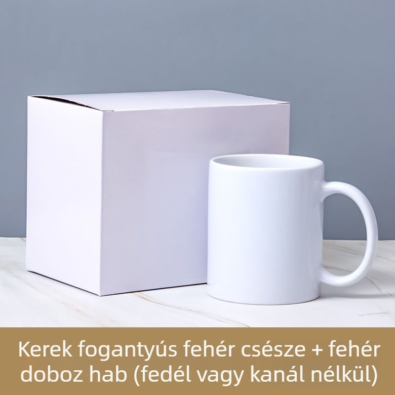Fehér kerámia bögre hőtranszferrel és logóval