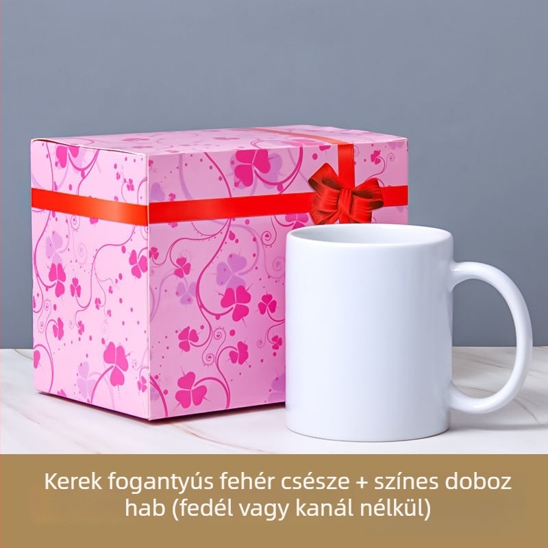 Fehér kerámia bögre hőtranszferrel és logóval