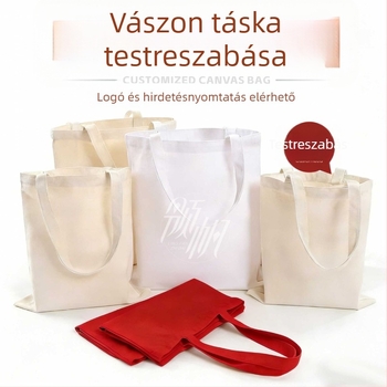 Személyre szabott vászontáska logóval, üres vállalati promóciós pamut táska, vállon átívelő bevásárló tote