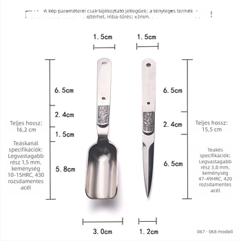 Rozsdamentes acél – Virág sorozat: teáskés, teáskard és előformák a tea ceremóniája DIY 067·068