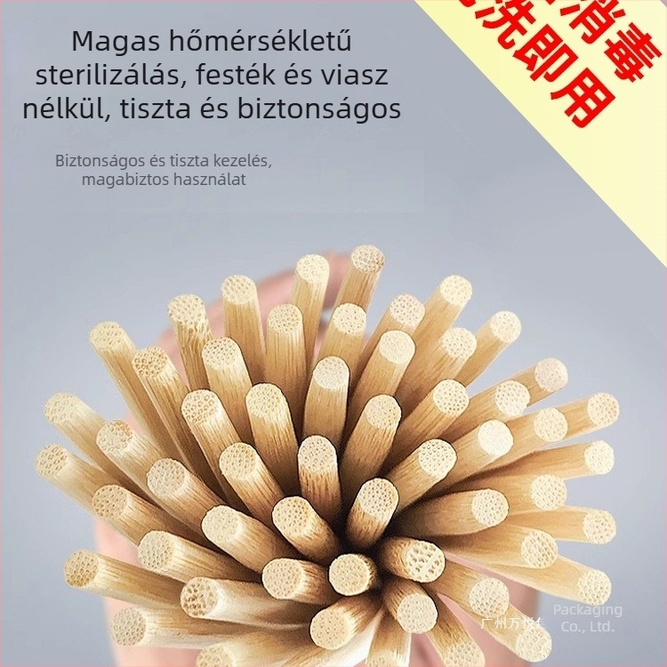 Egyszer használatos bambusz evőpálcikák, élelmiszer-minőségű, egyenként csomagolt, higiénikus otthoni használatra és gyorséttermekhez