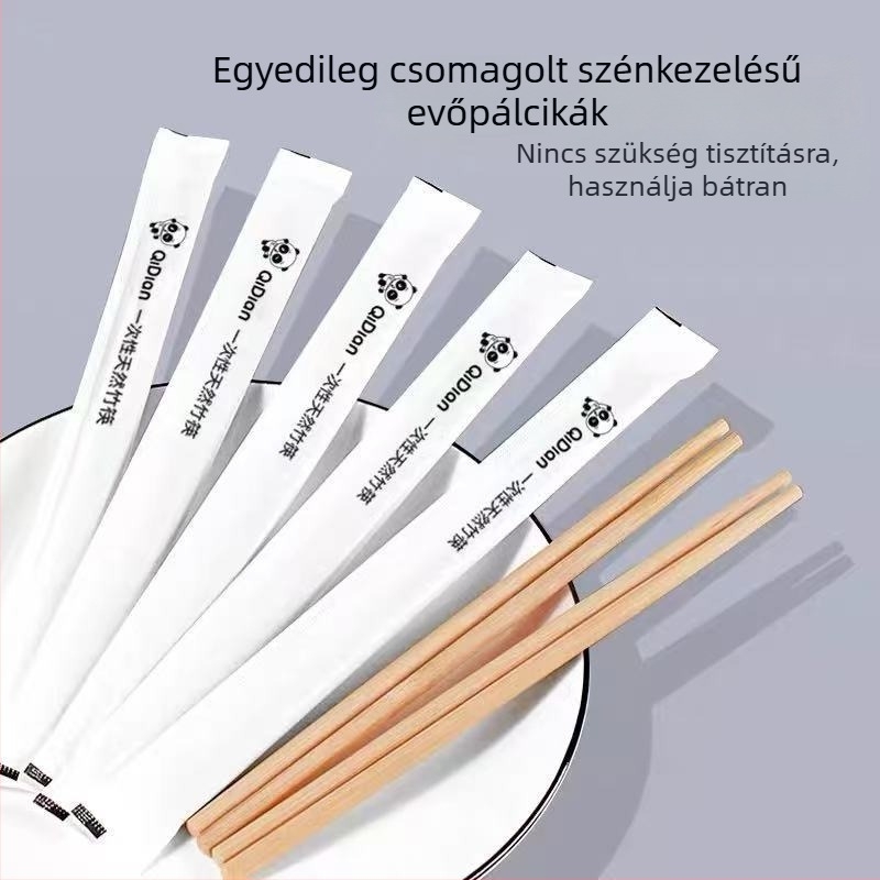 Egyszer használatos bambusz evőpálcikák, élelmiszer-minőségű, egyenként csomagolt, higiénikus otthoni használatra és gyorséttermekhez