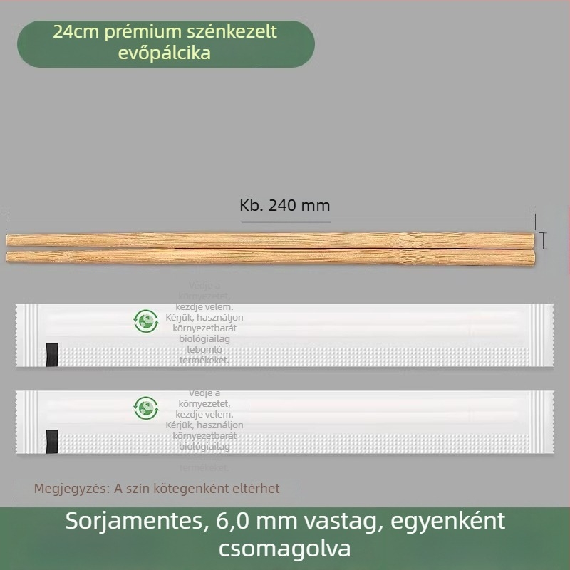 Egyszer használatos bambusz evőpálcikák, élelmiszer-minőségű, egyenként csomagolt, higiénikus otthoni használatra és gyorséttermekhez