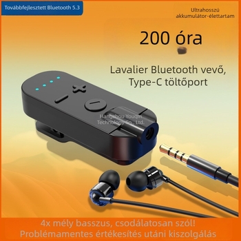Csiptetős Bluetooth fülhallgató-vevő csontvezetéses technológiával, kiváló hangzás, zajcsökkentés, HD hívások és zenehallgatás