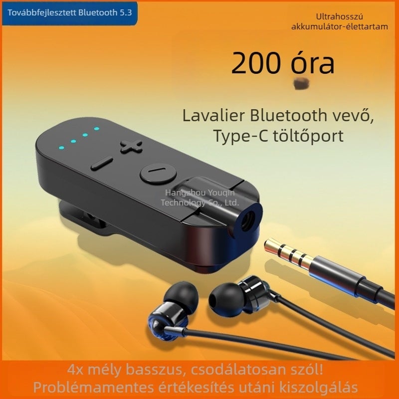 Csiptetős Bluetooth fülhallgató-vevő csontvezetéses technológiával, kiváló hangzás, zajcsökkentés, HD hívások és zenehallgatás