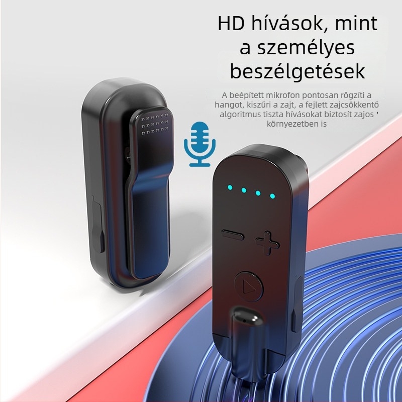 Csiptetős Bluetooth fülhallgató-vevő csontvezetéses technológiával, kiváló hangzás, zajcsökkentés, HD hívások és zenehallgatás