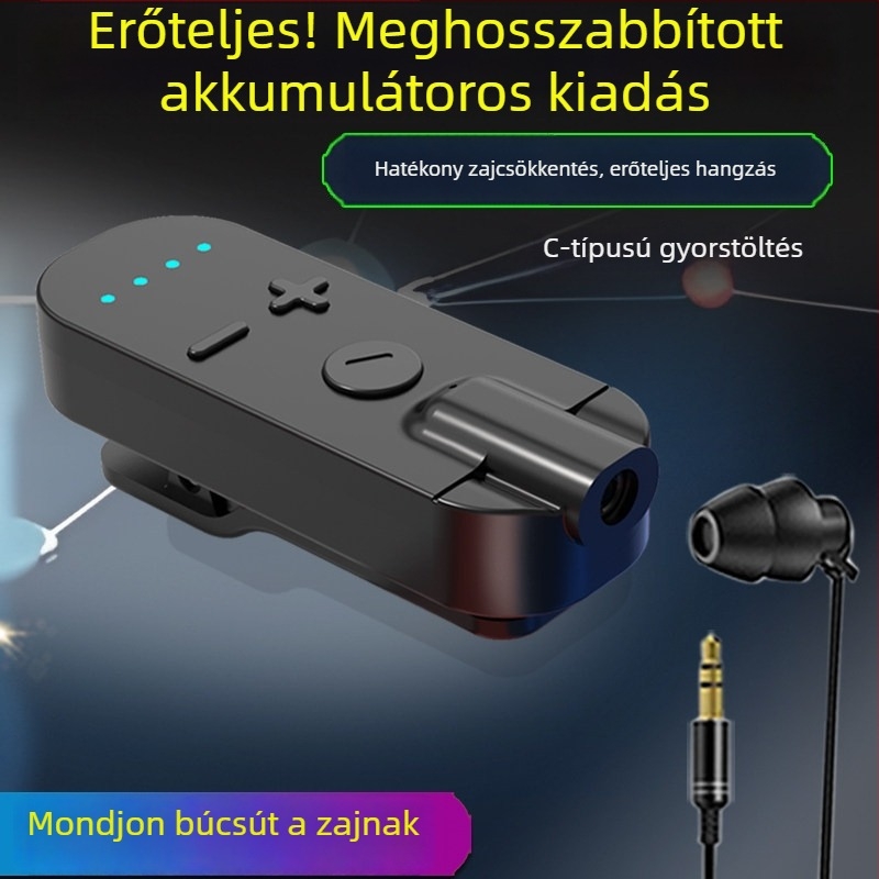 Csiptetős Bluetooth fülhallgató-vevő csontvezetéses technológiával, kiváló hangzás, zajcsökkentés, HD hívások és zenehallgatás