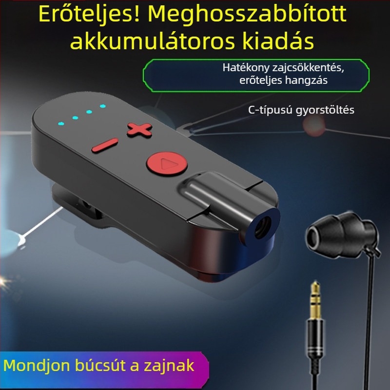 Csiptetős Bluetooth fülhallgató-vevő csontvezetéses technológiával, kiváló hangzás, zajcsökkentés, HD hívások és zenehallgatás