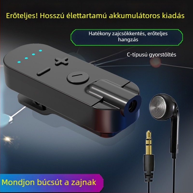 Csiptetős Bluetooth fülhallgató-vevő csontvezetéses technológiával, kiváló hangzás, zajcsökkentés, HD hívások és zenehallgatás