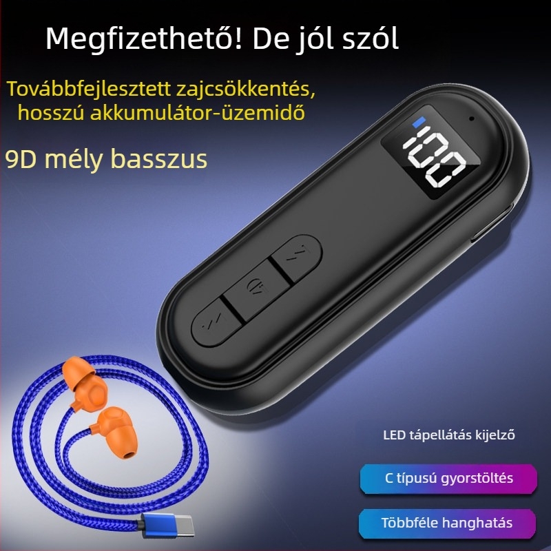 Csiptetős Bluetooth fülhallgató-vevő csontvezetéses technológiával, kiváló hangzás, zajcsökkentés, HD hívások és zenehallgatás