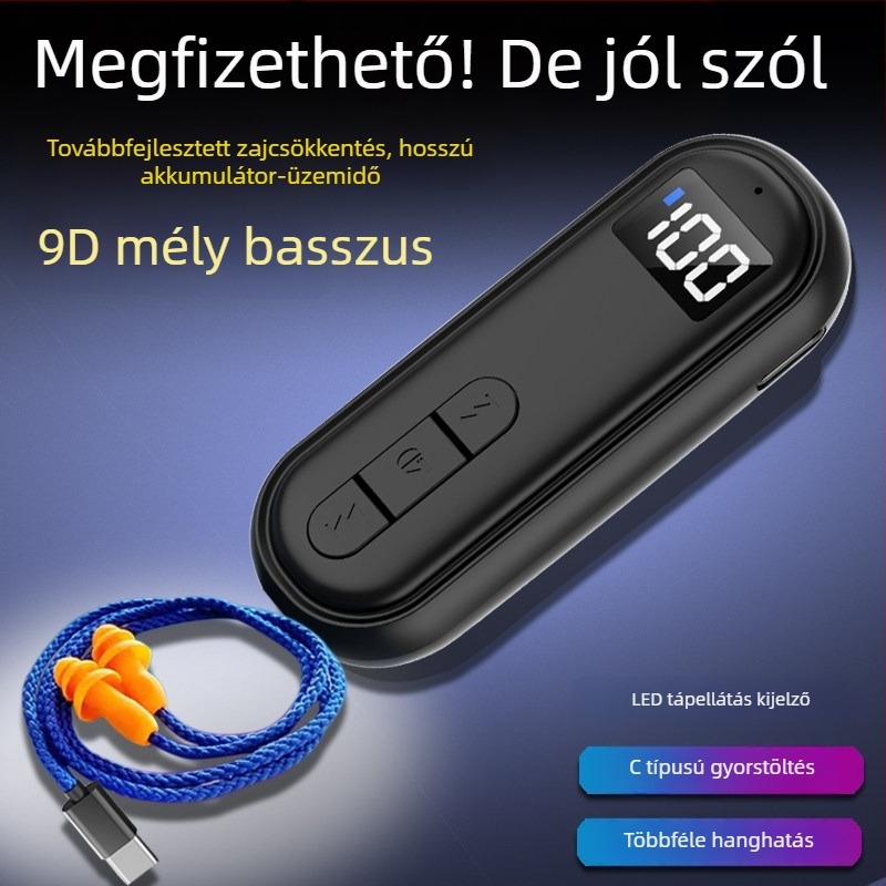 Csiptetős Bluetooth fülhallgató-vevő csontvezetéses technológiával, kiváló hangzás, zajcsökkentés, HD hívások és zenehallgatás